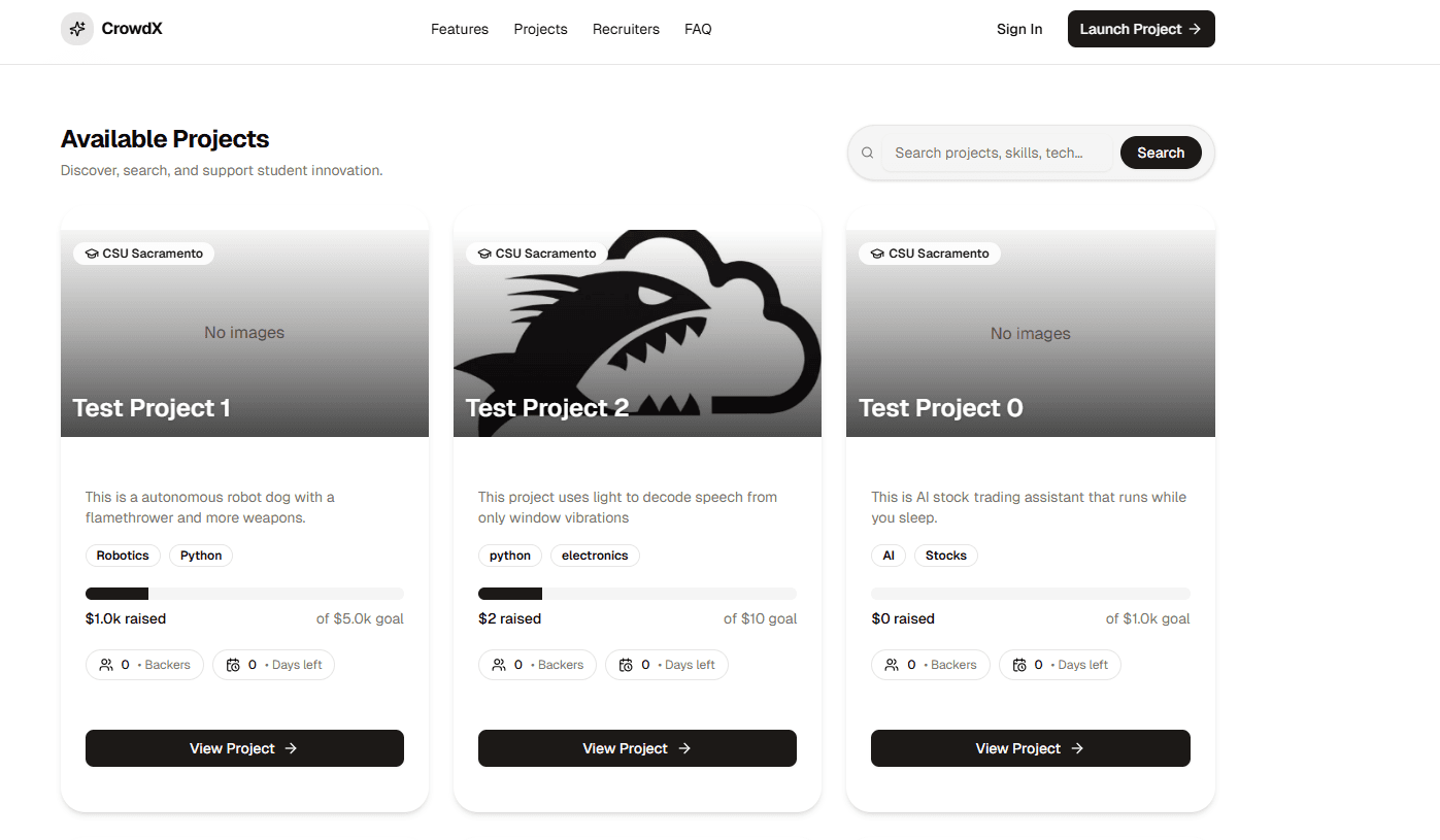 Secondary project view (replace)